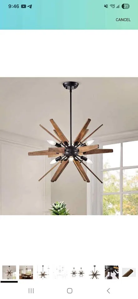 6-Light Sputnik Semi Flush Mount Light thumbnail