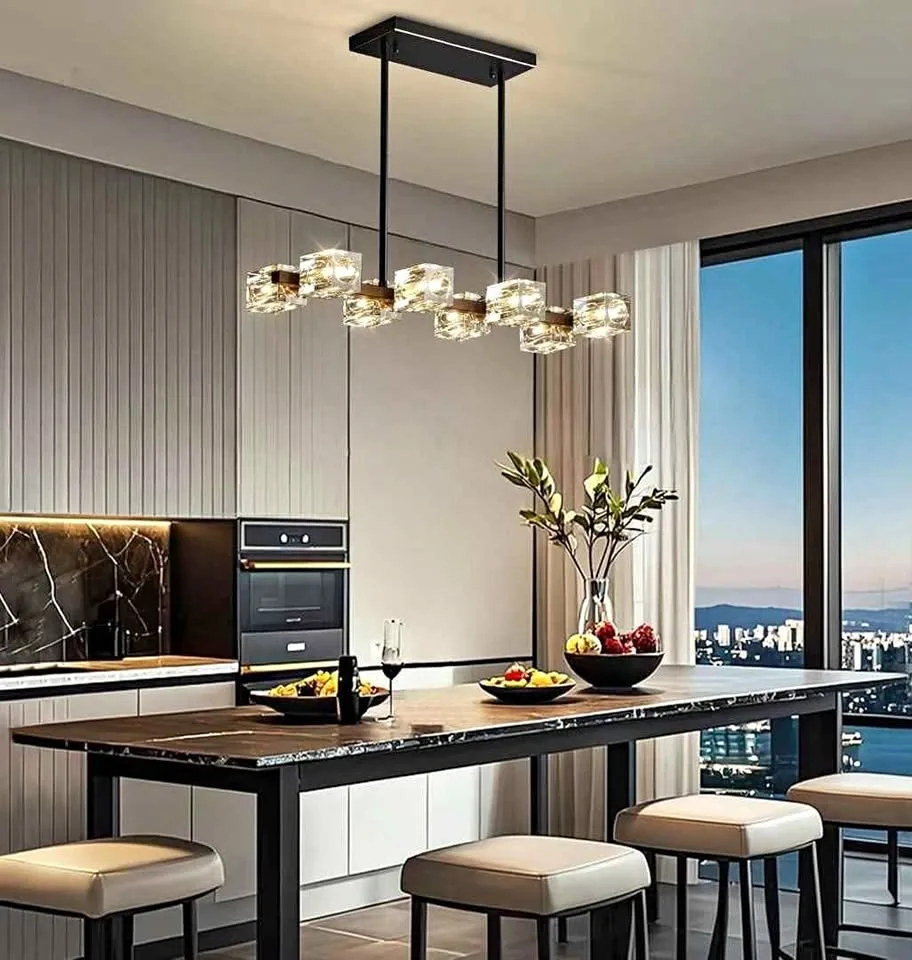 LIGJOY Modern Black Crystal Chandeliers