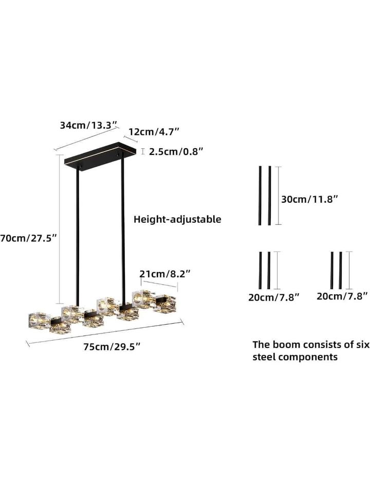 LIGJOY Modern Black Crystal Chandeliers - photo 3