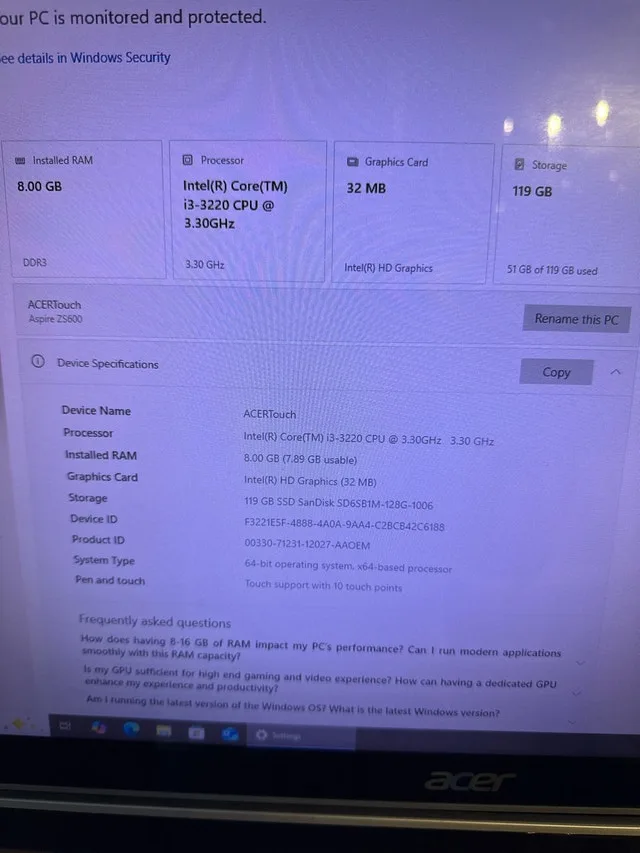 Acer Aspire ZS600 + Wall Mount image indicator(4)