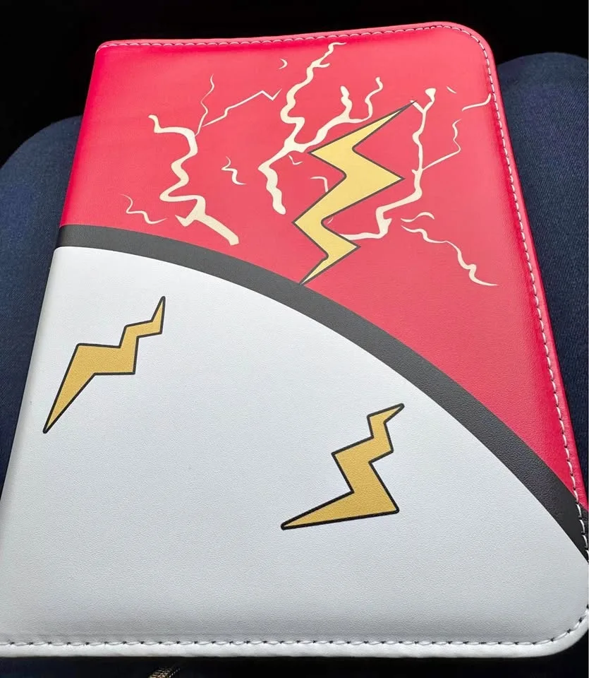 Filled Pokémon card binder