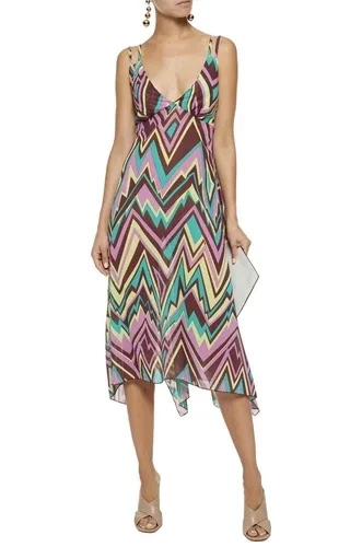 Missoni Dress Asymmetric Printed Cotton-Poplin NEW NWT