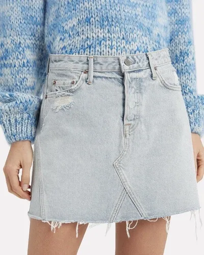 GRLFRND Eva Denim Skirt Light Wash Size 28 NEW NWT image indicator(3)