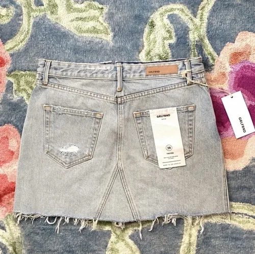 GRLFRND Eva Denim Skirt Light Wash Size 28 NEW NWT image indicator(7)