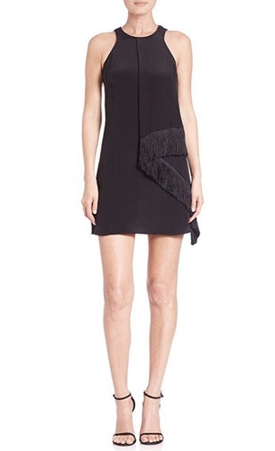 Derek Lam 10 Crosby Draped Fringe Trim Dress NEW NWT