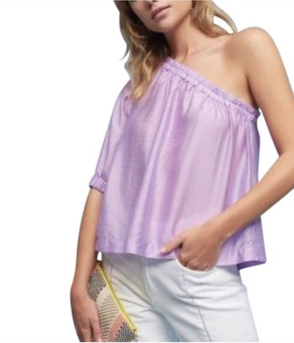 Anthropologie One Shoulder Lilac Top Size XL NEW NWT