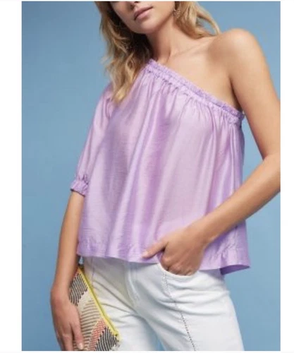 Anthropologie One Shoulder Lilac Top Size XL NEW NWT - photo 2