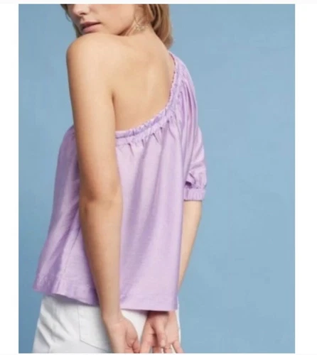 Anthropologie One Shoulder Lilac Top Size XL NEW NWT - photo 3