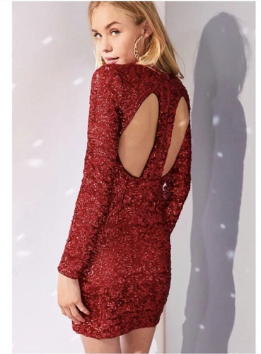 Urban Outfitters Kimchi Blue Red Sequin Mini Dress M