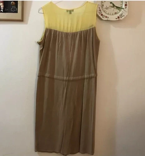 Bebe Tan & Lemon Yellow Dress Size L Retail $275 - photo 4
