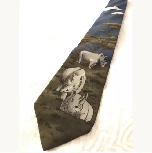 WWF Special Edition Black Rhinoceros Silk Tie
