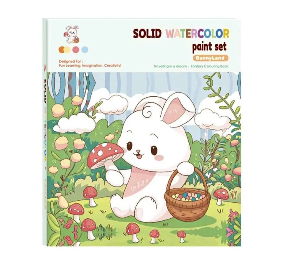 Solid Watercolor Kids Painting Book