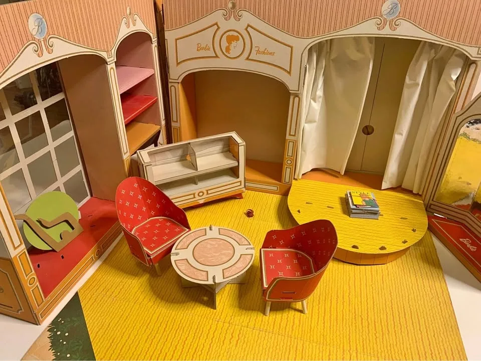 Vintage 1960s Mattel Barbie Fashion Shop Cardboard