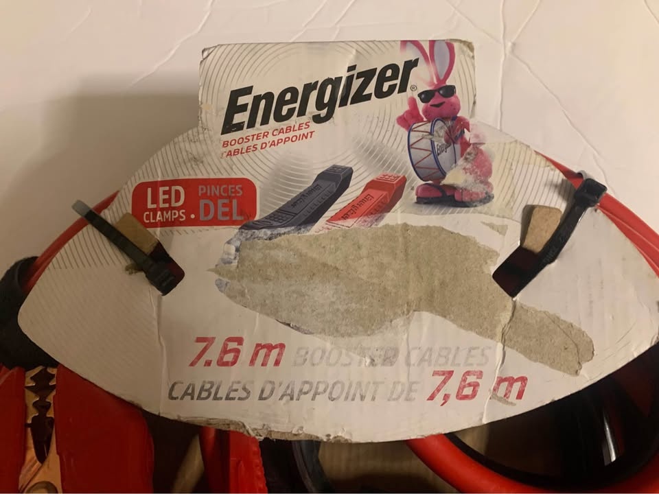 New Energizer 25 FT Booster Battery Jumper Cables LED Clamps - photo 2