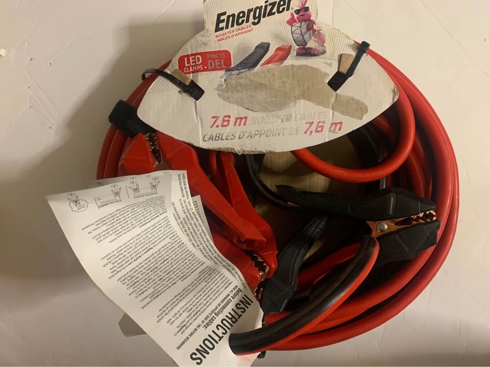 New Energizer 25 FT Booster Battery Jumper Cables LED Clamps - photo 3