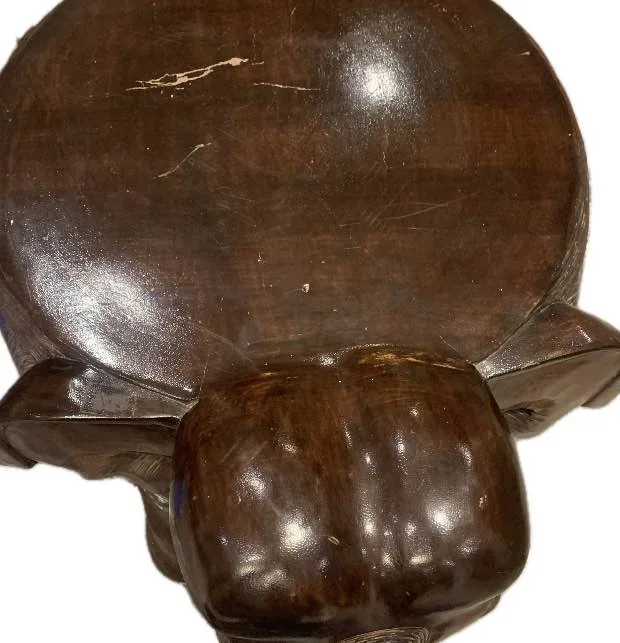 Large hardwood elephant stool / planter image indicator(2)