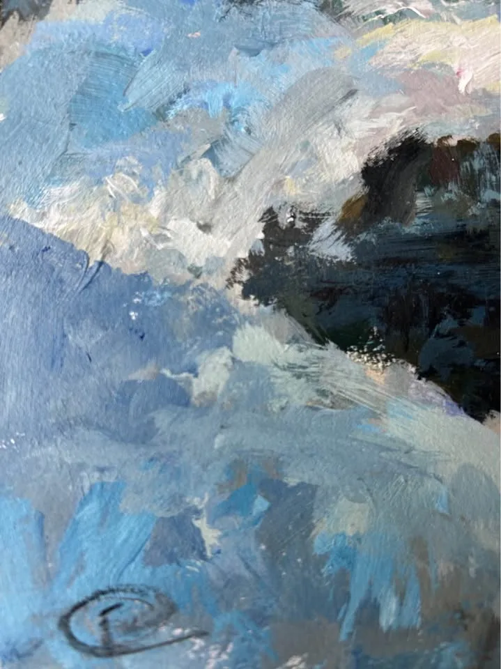 "Frosty Lake" Original Acrylic Painting image indicator(4)