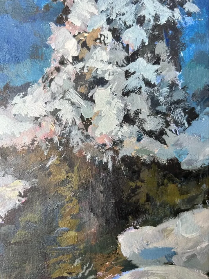 "Frosty Lake" Original Acrylic Painting image indicator(5)