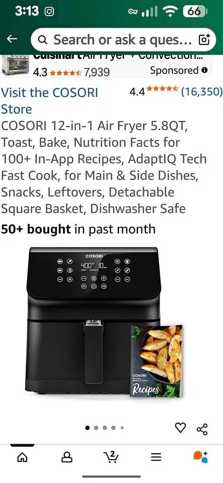 2 MORE AVAILABLE "BRAND NEW COSORI 12-in-1 Air Fryer 5.8Q"