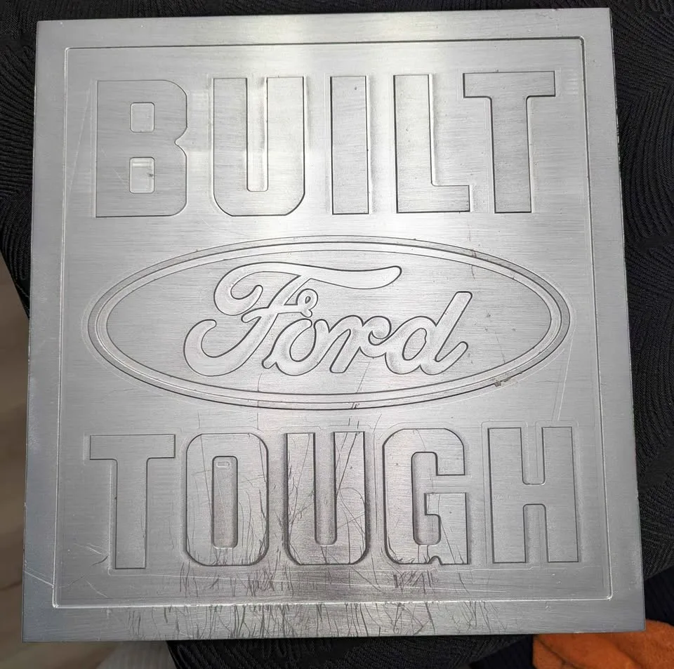 RARE FORD BUILT TOUGH PLAQUE - 10.5 X 10.5" SOLID ALUMINUM image indicator(2)