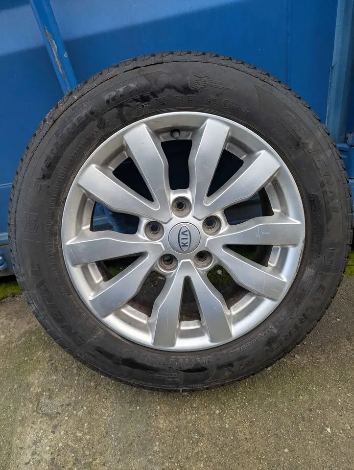 SET OF 4 KIA 16" WINTER RIMS - 2 DECENT TIRES image indicator(2)