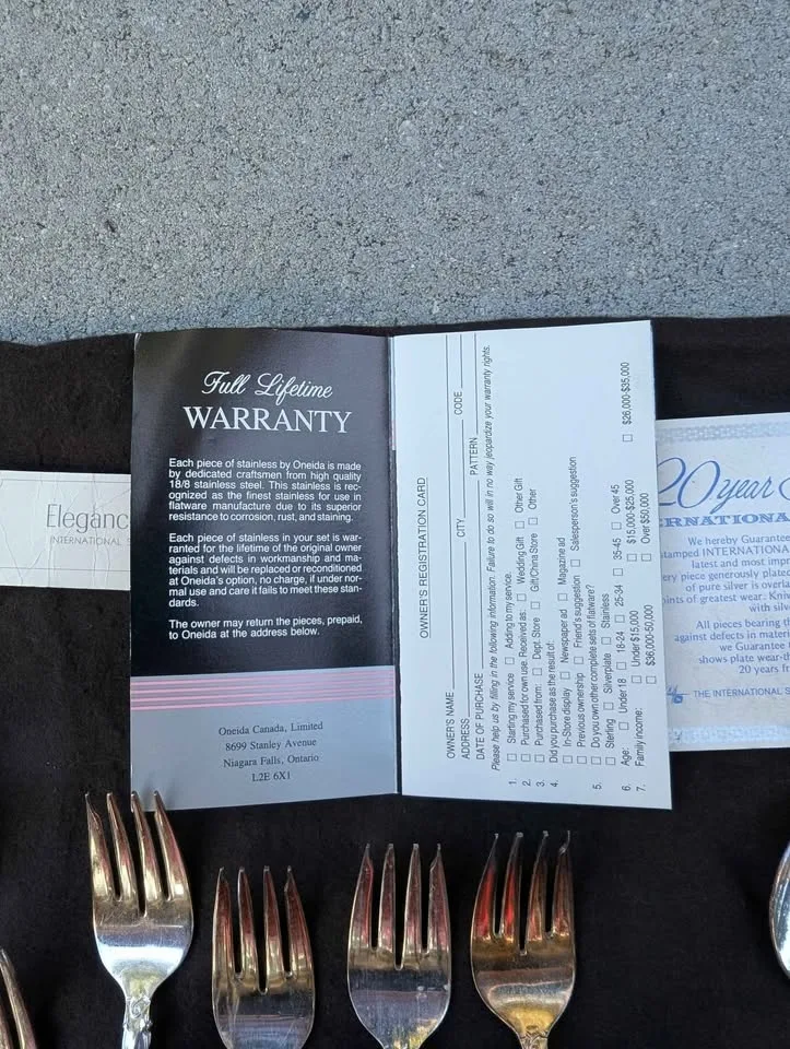 45 PIECE SILVER PLATED ONEIDA ELEGANCE FLATWARE CUTLERY image indicator(3)