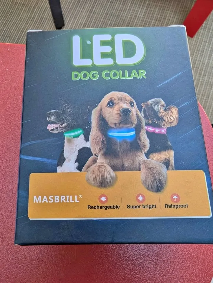 LIGHT UP DOG COLLARS - BE SEEN AT NIGHT- Brand new
