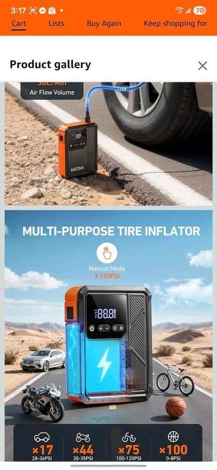 AstroAI Jump Starter Booster & Tire Inflator - photo 4