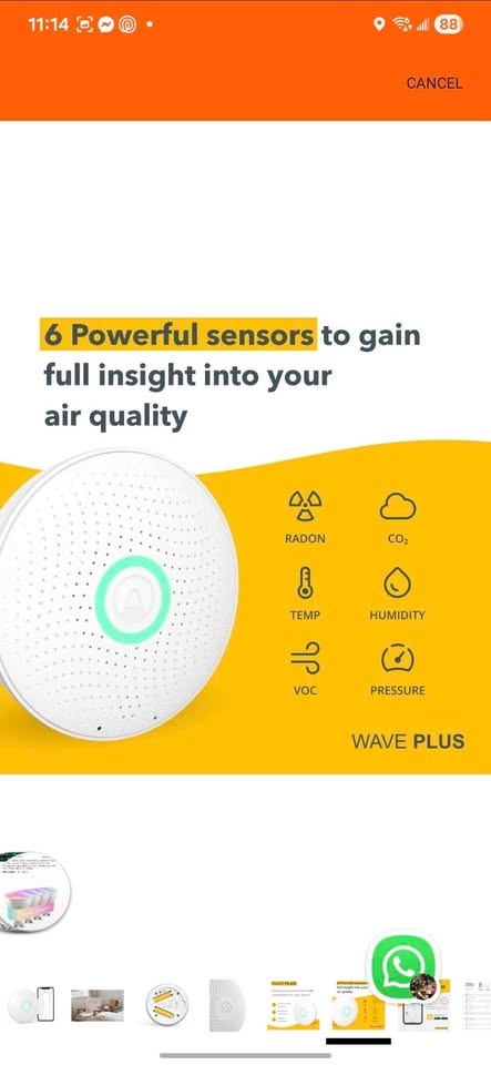 AIRTHINGS Wave Plus Radon Detector - photo 4