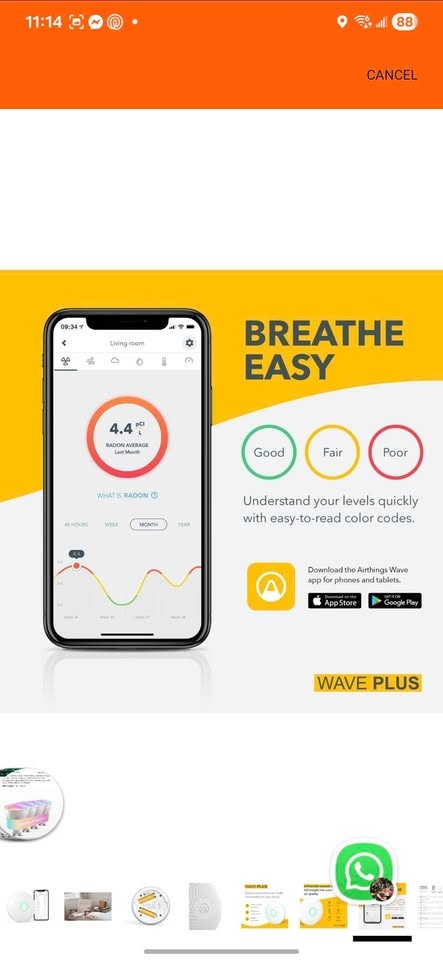 AIRTHINGS Wave Plus Radon Detector - photo 5