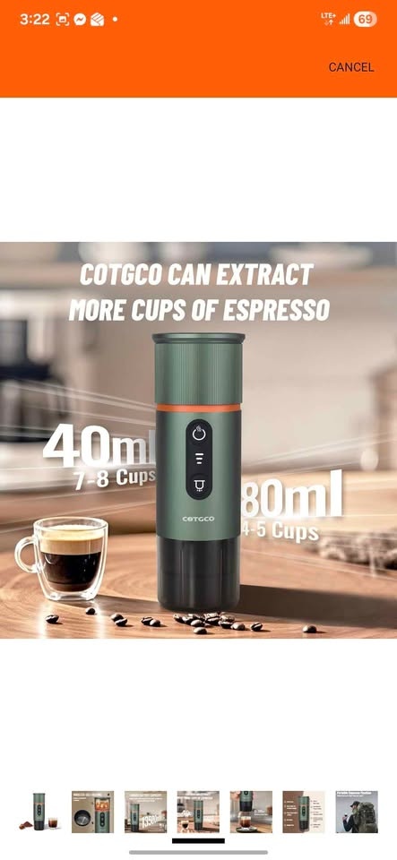 New Cotgco Portable Espresso Maker - Self Heating - photo 4