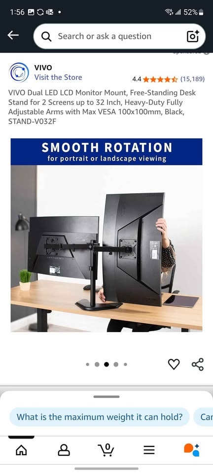 New VIVO Dual Monitor Mount, 32 Inch - photo 4