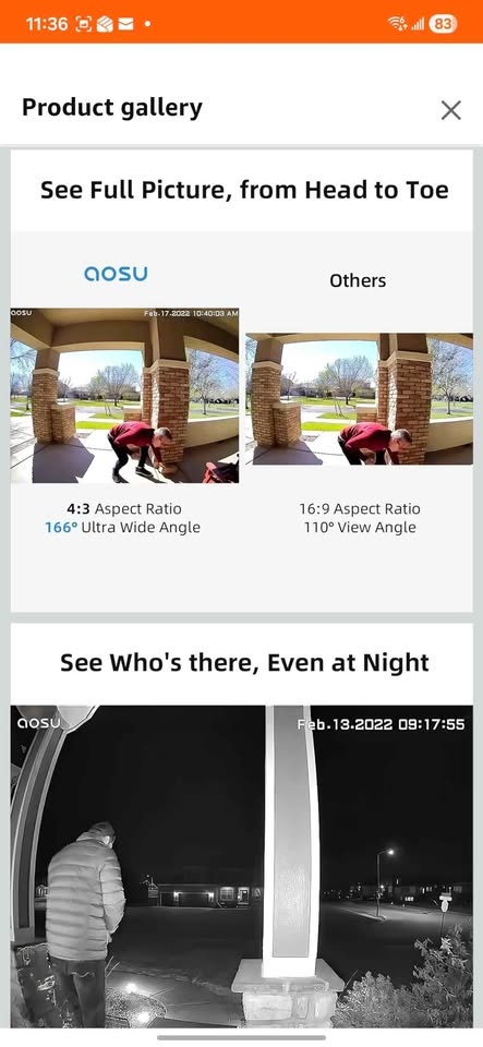New AOSU Doorbell Camera Wireless Outdoor, 2K - photo 3