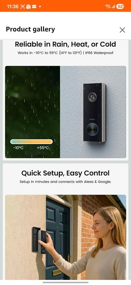 New AOSU Doorbell Camera Wireless Outdoor, 2K - photo 5