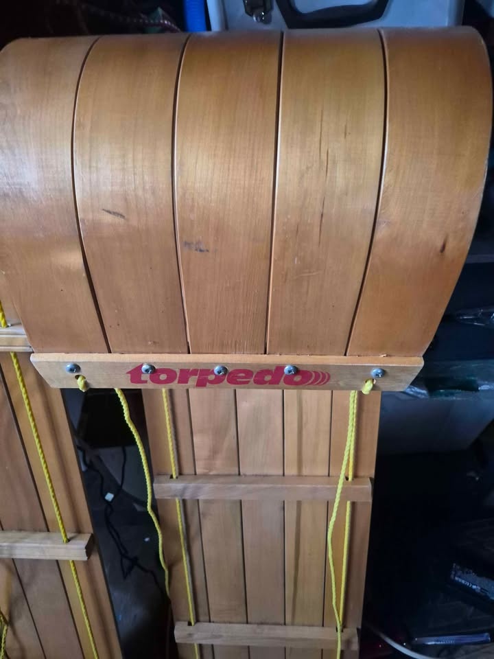 Vintage Wooden Sleigh Toboggan Sled Double and Single Size - photo 4