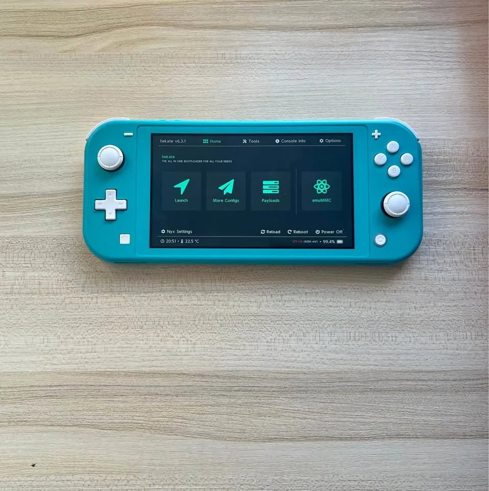 Mod chipped switch lite with 128 gb sd card