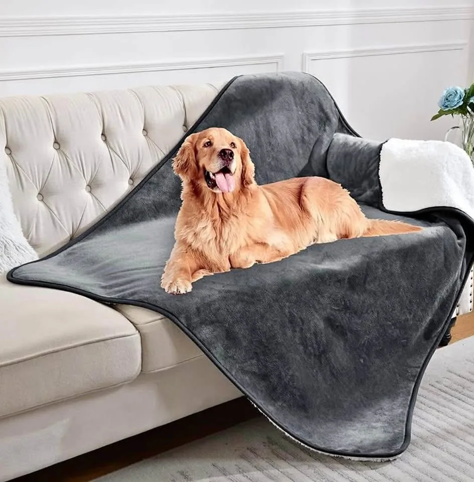 Waterproof Blanket for Bed Couch Sofa, Soft Liquid Pee Proof Pet