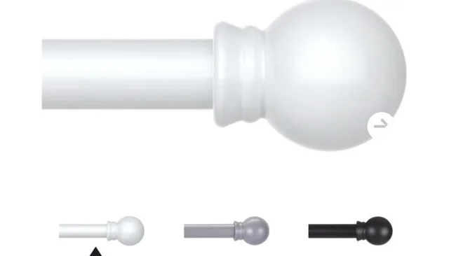 White Curtain Rod 30-46 inch