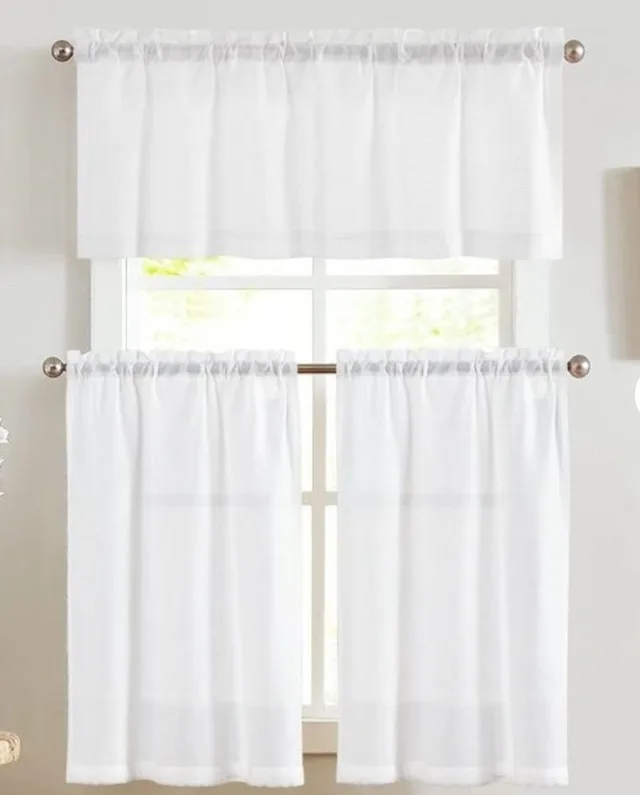 JINCHAN White Kitchen Curtains