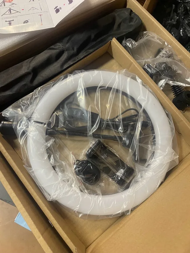 Ring light with stand and phone holder