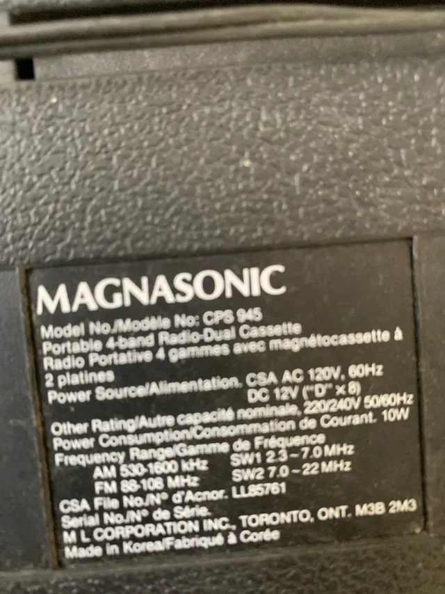 boombox ghetto blaster magnasonic cps 945 ( for parts ) image indicator(4)