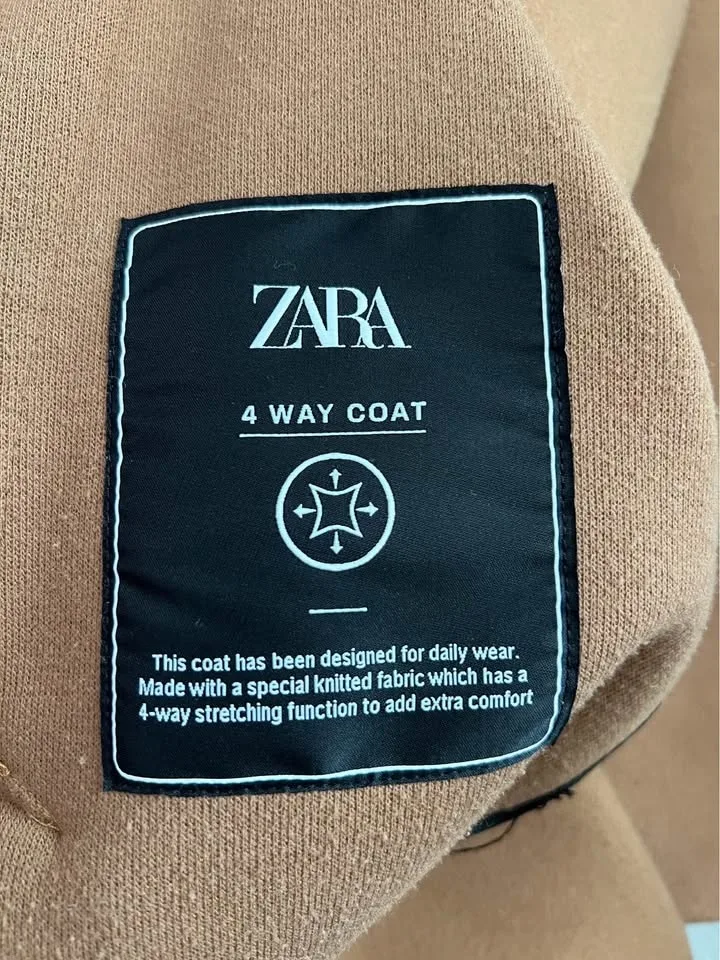 Zara Camel Men’s Long Coat - Fitted Medium image indicator(6)