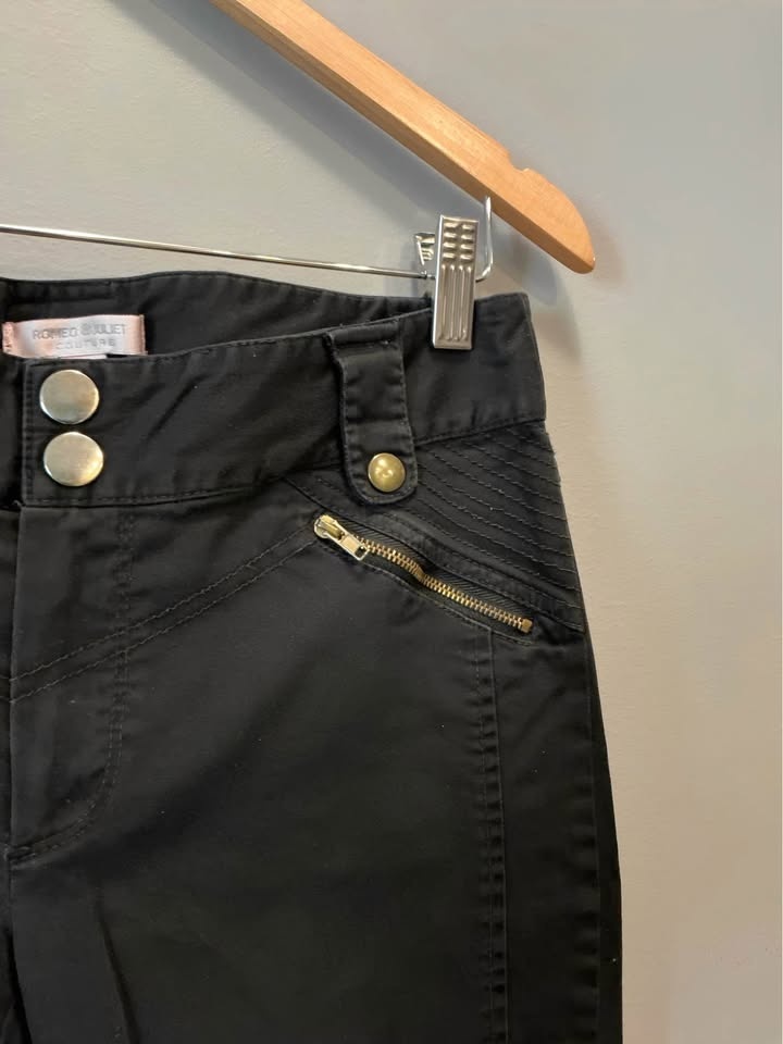 Romeo & Juliet Couture Black Moto Skinny Pants M - photo 5