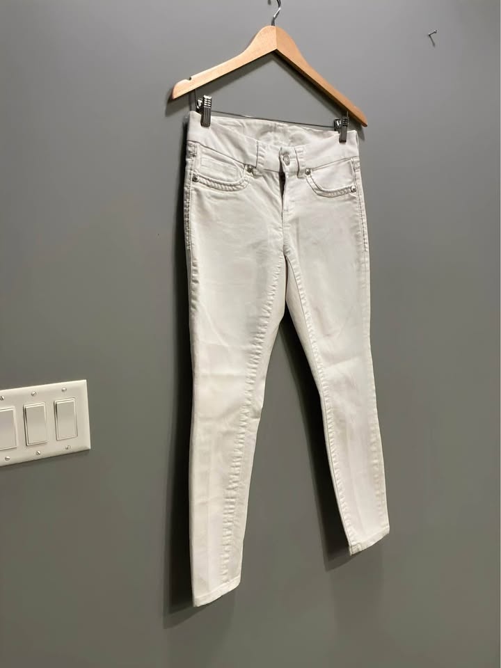 Seven7 White Skinny Jeans | Silver Stitching & Pockets - photo 2
