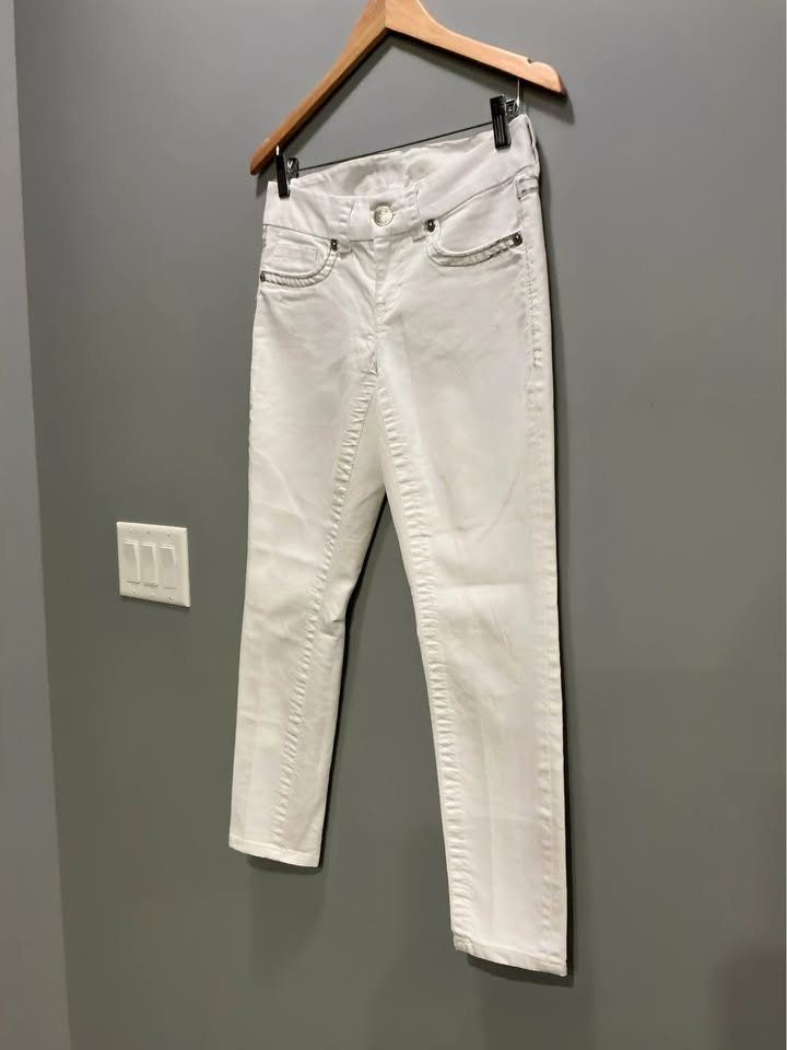 Seven7 White Skinny Jeans | Silver Stitching & Pockets - photo 3