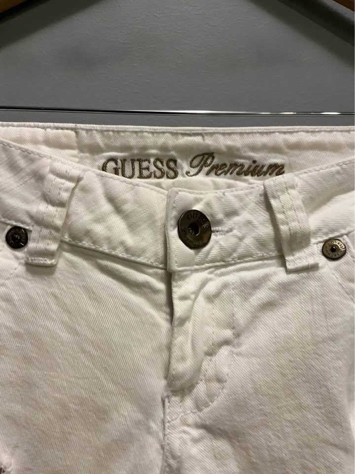 GUESS Premium Distressed White Skinny Jeans Y2K - photo 4