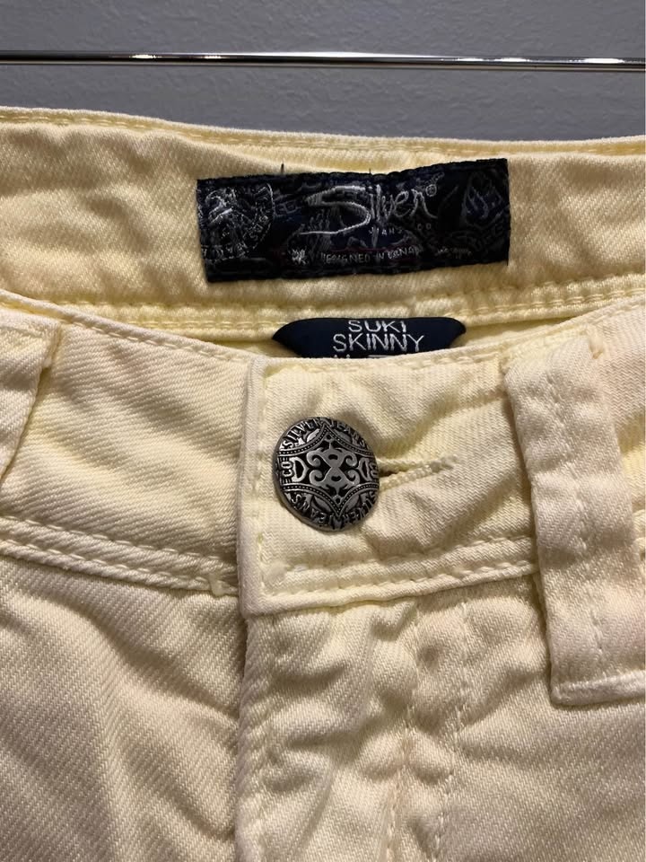 Silver Jeans Co. Women's Pastel Yellow Mid-Rise Skinny Jeans - photo 4