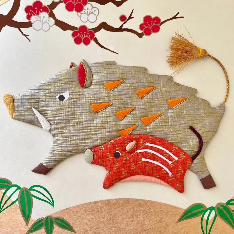 🐗“Year of the Boar/Pig” Japanese Oshie Art image indicator(2)