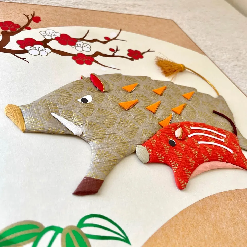 🐗“Year of the Boar/Pig” Japanese Oshie Art image indicator(3)