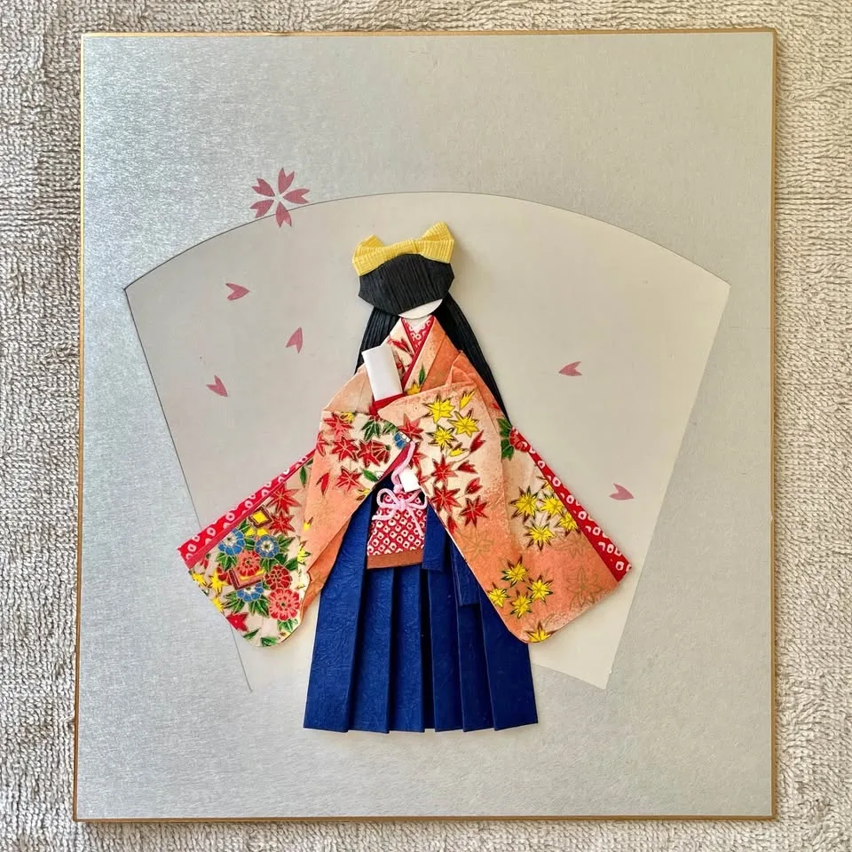 👘Origami Washi Paper Art on Shikishi Board